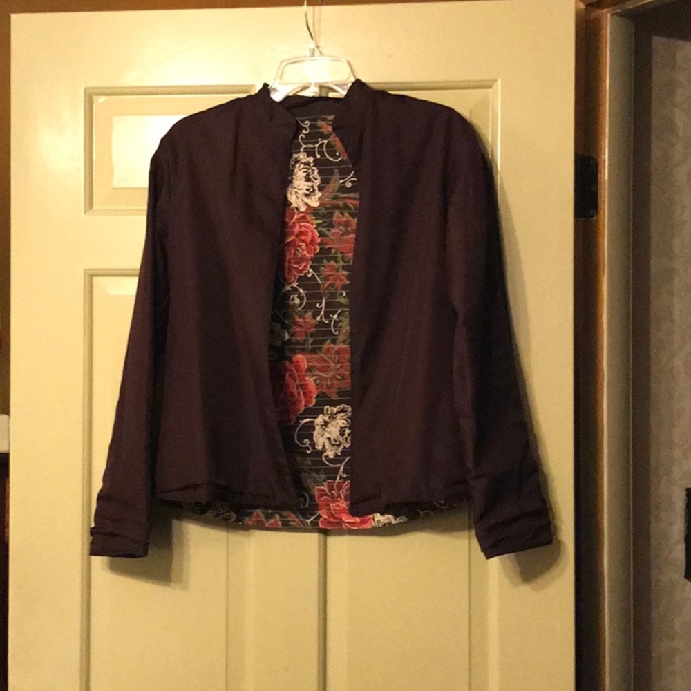 Brown-multi - reversible, 2 in 1 open face Jacket